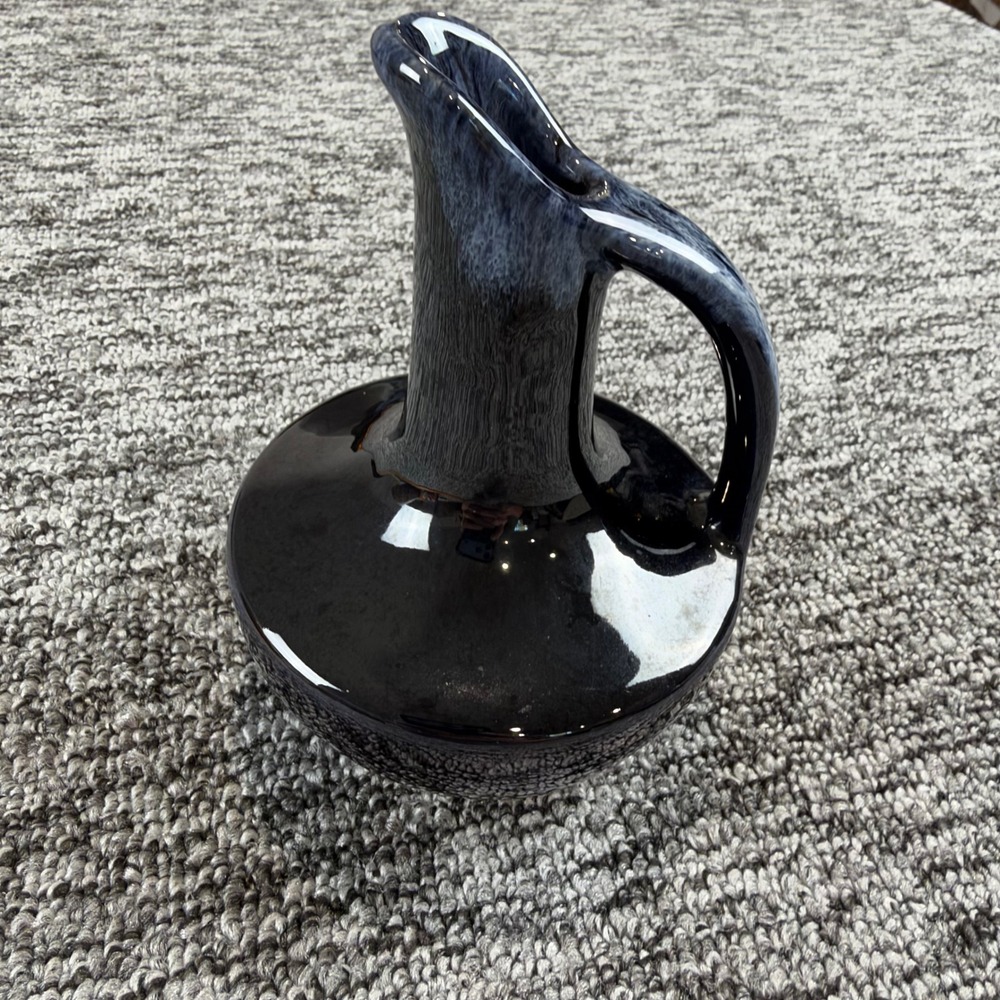 Vintage Anna Van Briggle Colorado Springs Blue Black Art Pottery Ewer Pitcher